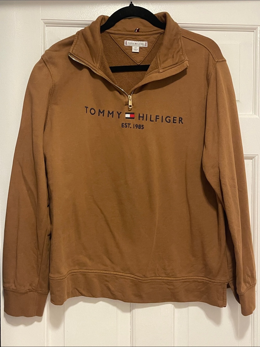 Tommy Hilfiger Camel Brown Half-Zip Pullover
